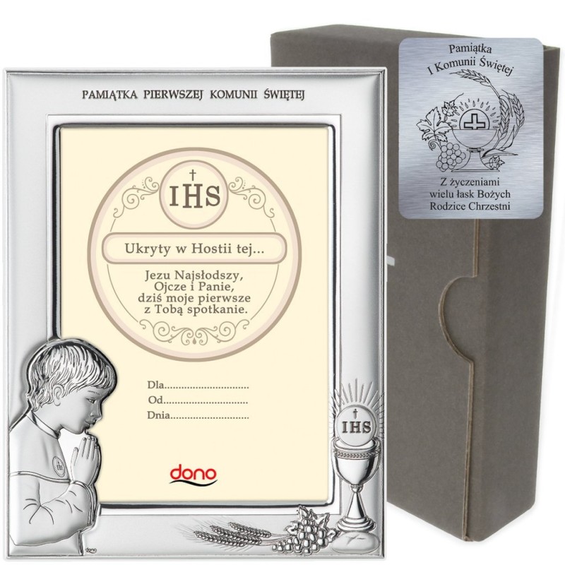 Ramka Srebrna Pamiątka I Komunii DS06/13O
