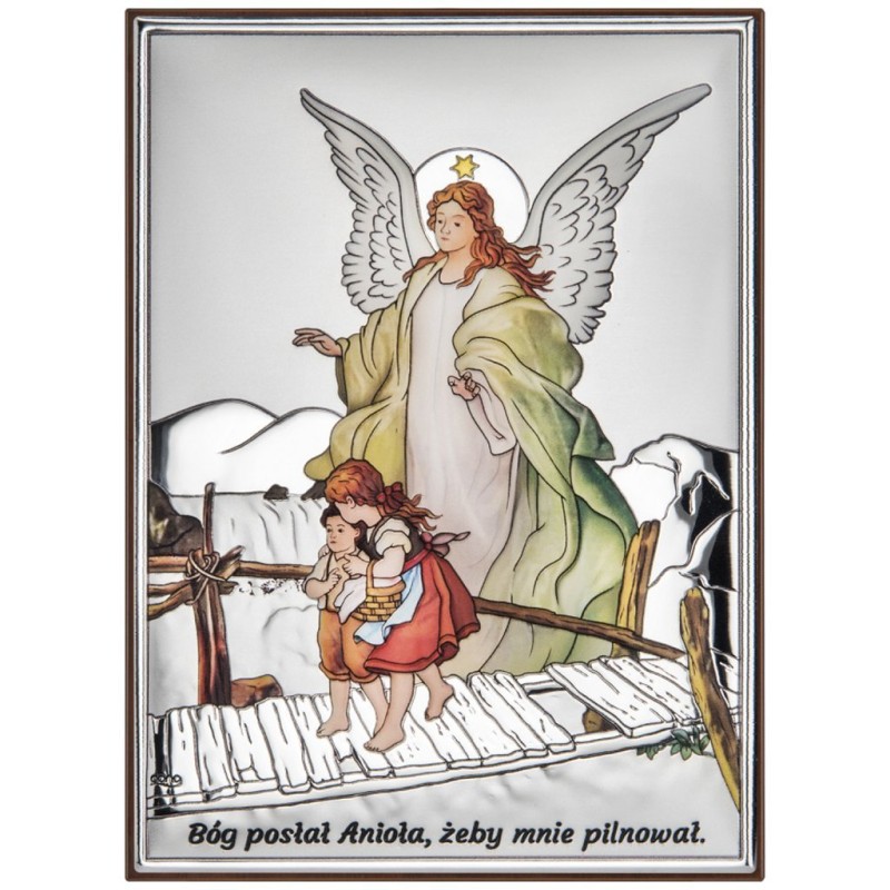 Obrazek srebrny Anioł na kładce DS42/2C