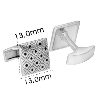 Spinki do koszuli - srebrne rodowane Ag 925 SP038