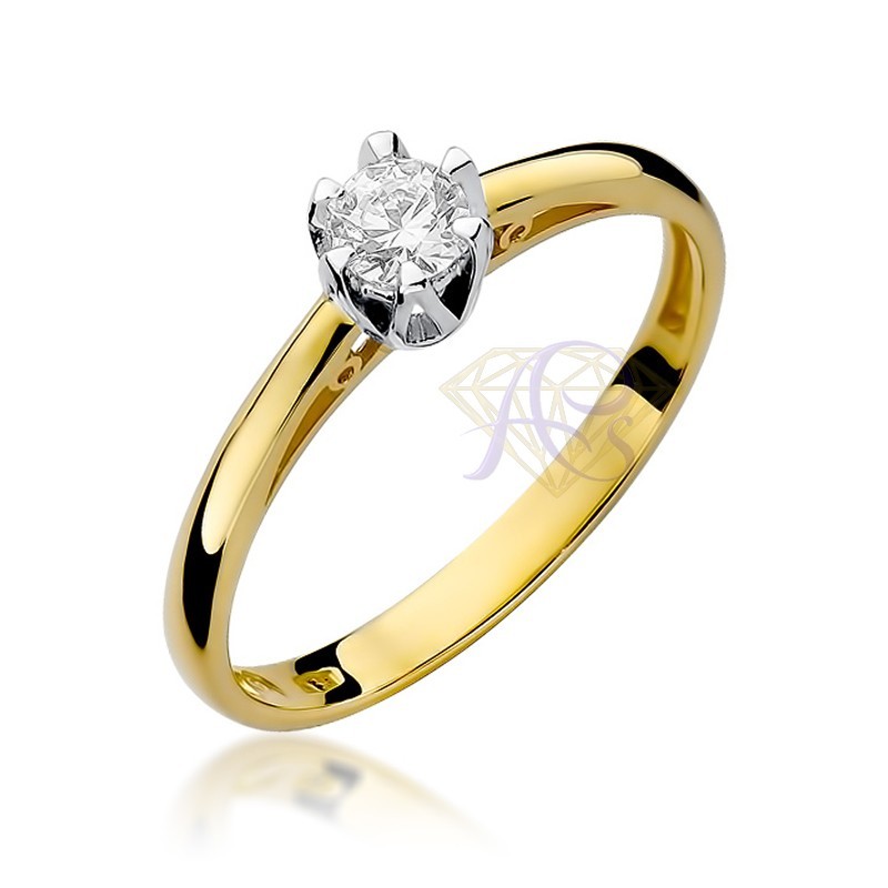 Pierścionek złoty Au 585 z brylantem 0.15ct W-133