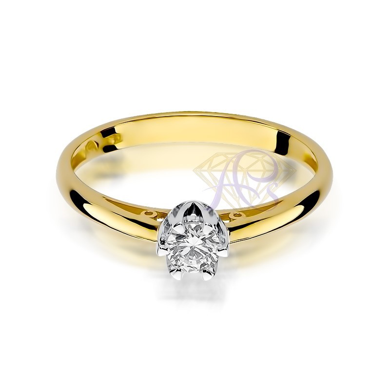 Pierścionek złoty Au 585 z brylantem 0.15ct W-133