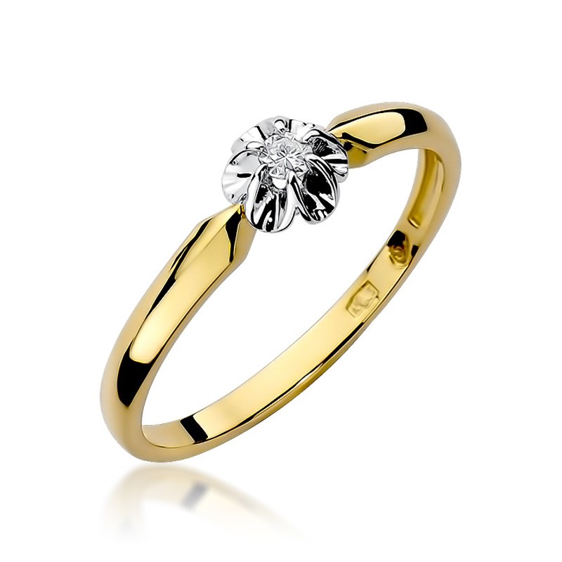 Pierścionek Au 585 z brylantem 0.04ct