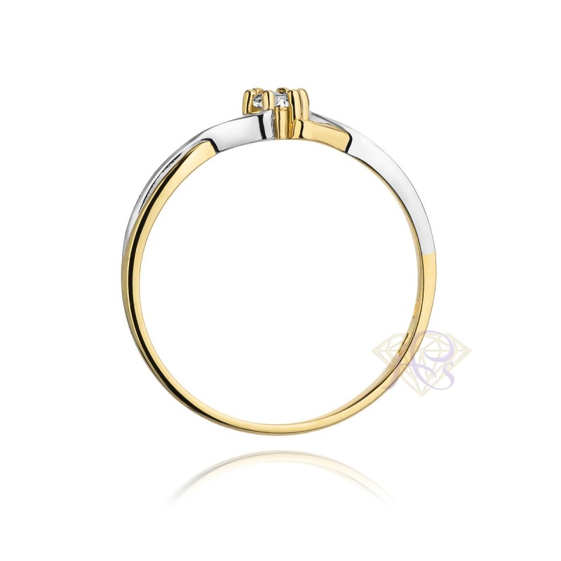 Pierścionek złoty Au 585 z brylantem 0.04ct W-190