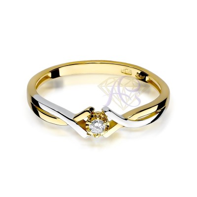 Pierścionek złoty Au 585 z brylantem 0.04ct W-190