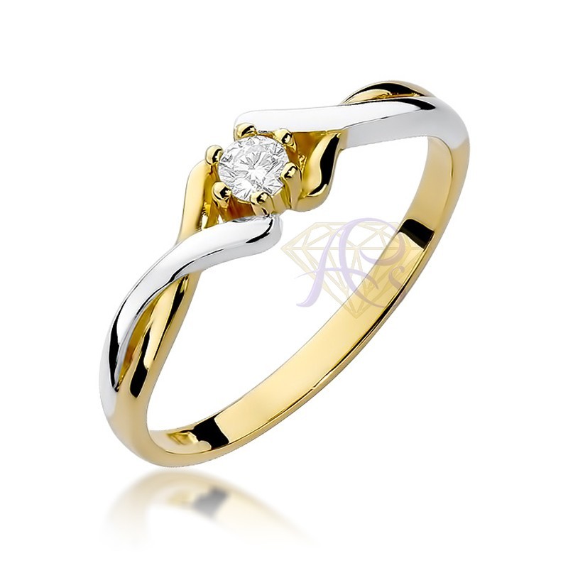 Pierścionek złoty Au 585 z brylantem 0.08ct W-190