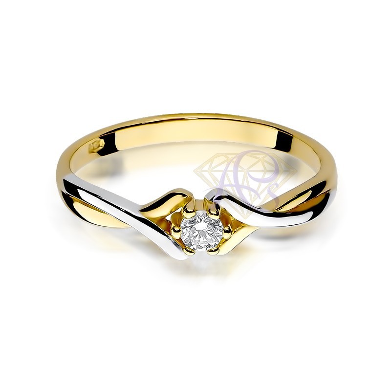 Pierścionek złoty Au 585 z brylantem 0.08ct W-190