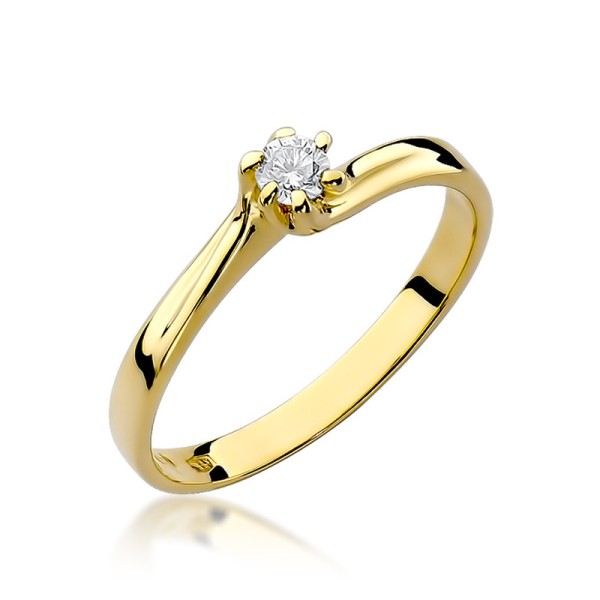 Pierścionek Au 585 z brylantem 0.10ct