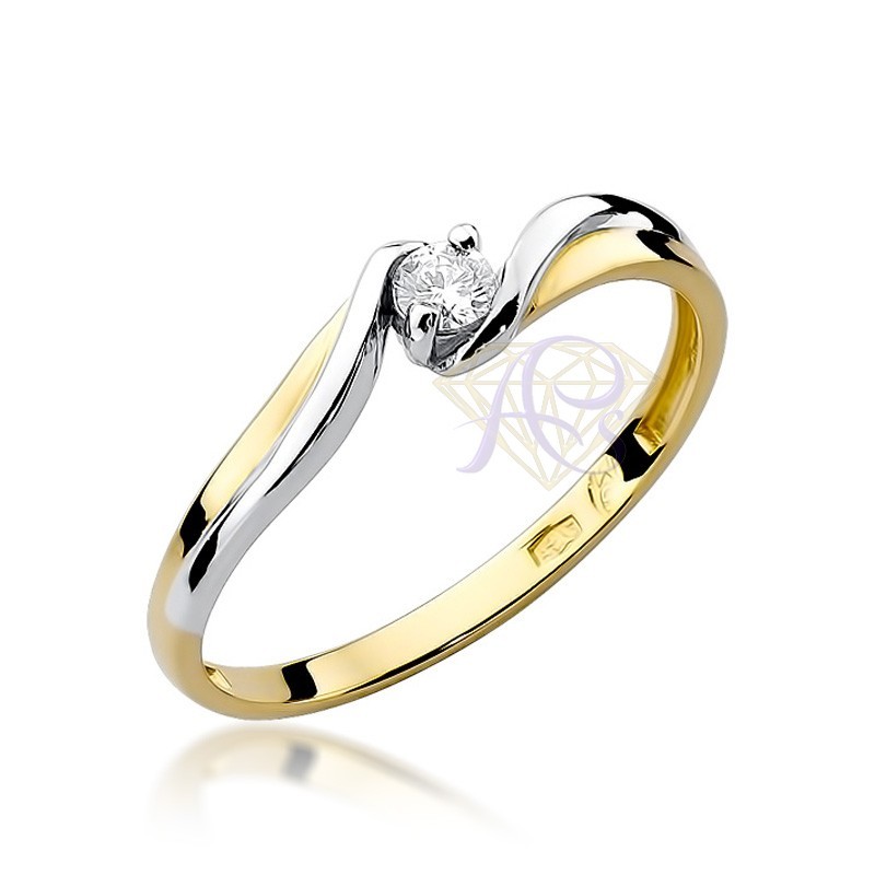 Pierścionek złoty Au 585 z brylantem 0.10ct