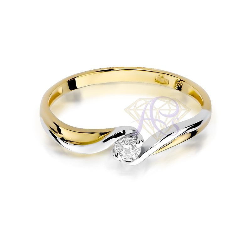 Pierścionek złoty Au 585 z brylantem 0.10ct