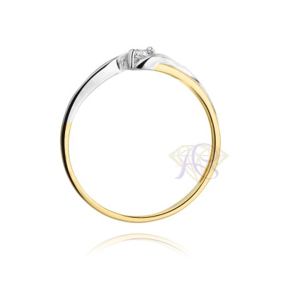 Pierścionek złoty Au 585 z brylantem 0.10ct