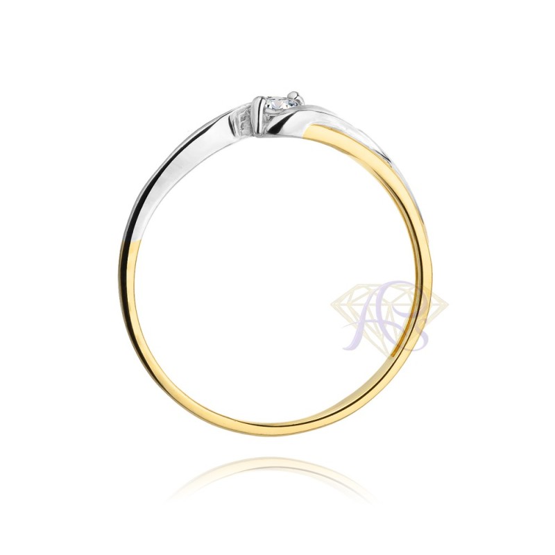 Pierścionek złoty Au 585 z brylantem 0.10ct