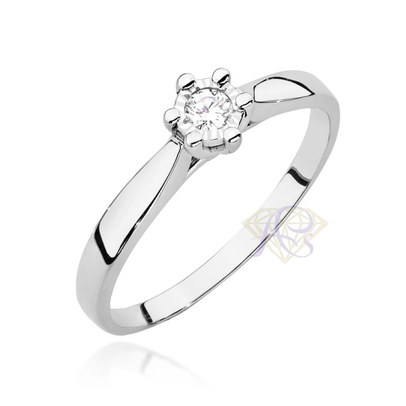 Pierścionek złoty Au 585 z brylantem 0.08ct  W-222