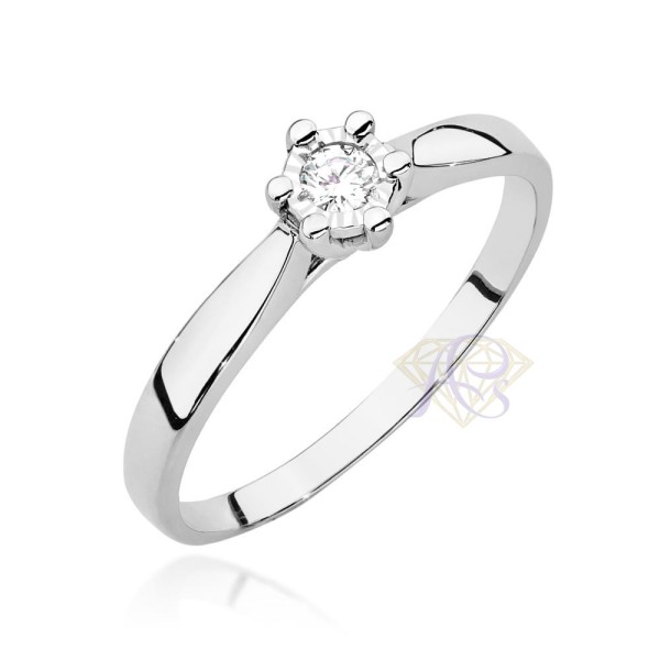 Pierścionek złoty Au 585 z brylantem 0.08ct  W-222
