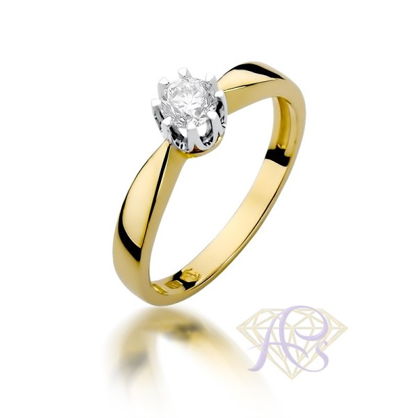 Pierścionek złoty z brylantem 0.30ct W-228