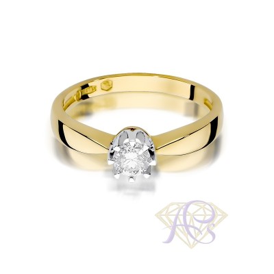 Pierścionek złoty z brylantem 0.30ct W-228