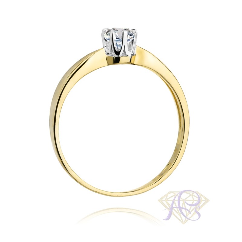Pierścionek złoty z brylantem 0.30ct W-228