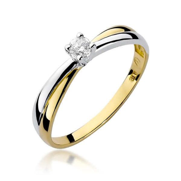 Pierścionek Au 585 z brylantem 0.10ct