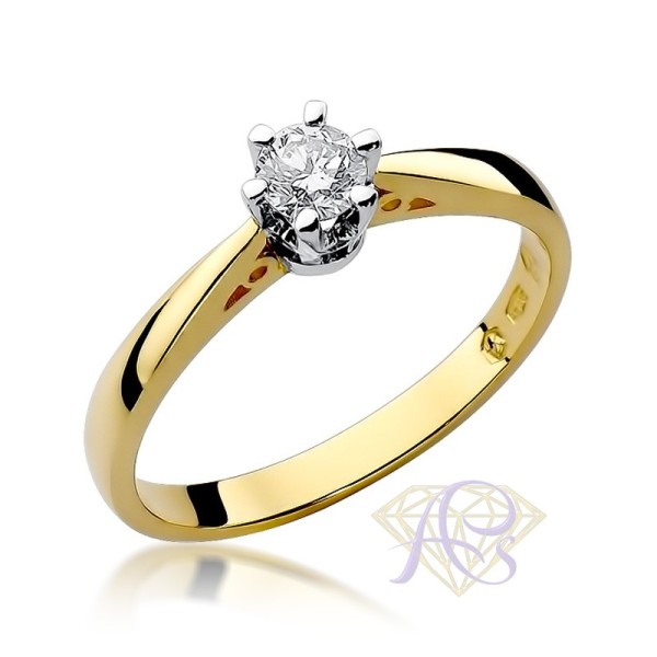 Pierścionek złoty z brylantem 0.25ct  W-234