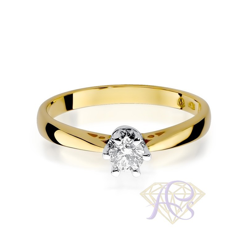 Pierścionek złoty z brylantem 0.25ct  W-234