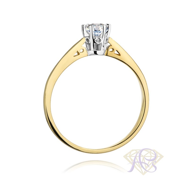 Pierścionek złoty z brylantem 0.25ct  W-234