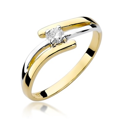 Pierścionek Au 585 z brylantem 0.10ct