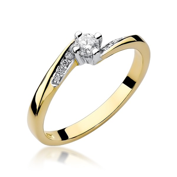 Pierścionek Au 585 z brylantem 0.19ct