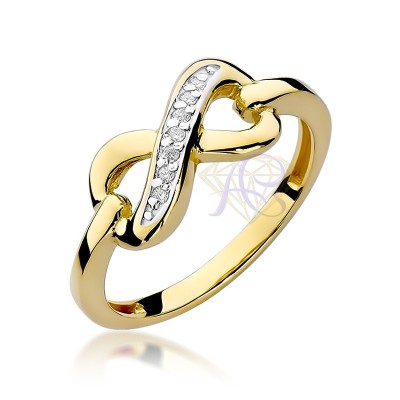 Pierścionek złoty Au 585 z diamentami W-285
