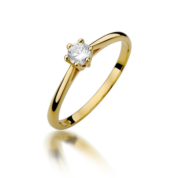 Pierścionek Au 585 z brylantem 0.15ct W-365