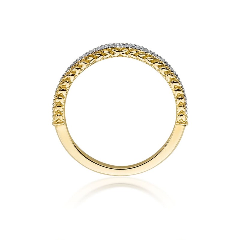 Złoty pierścionek obrączka z brylantami 0.25ct 
