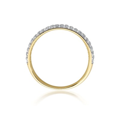 Złoty pierścionek obrączka z brylantami 0.23ct 