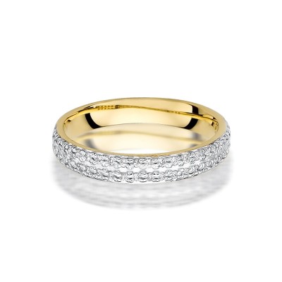Złoty pierścionek obrączka z brylantami 0.23ct 