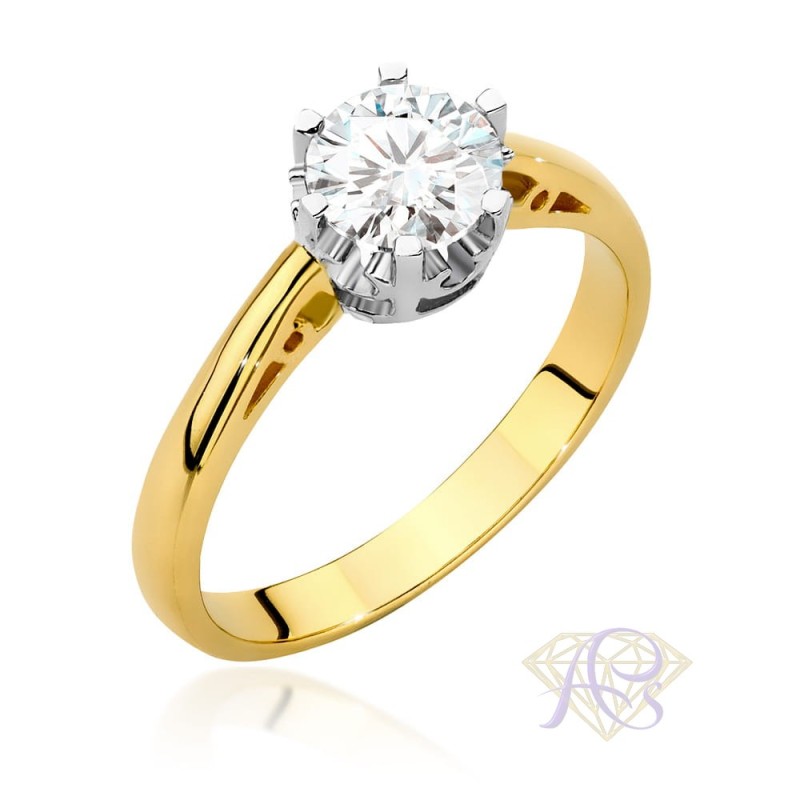 Pierścionek złoty z brylantem 0.70ct  W-542