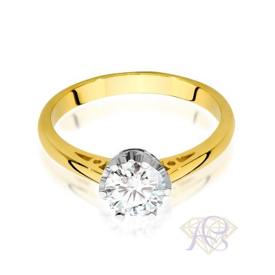 Pierścionek złoty z brylantem 0.70ct  W-542