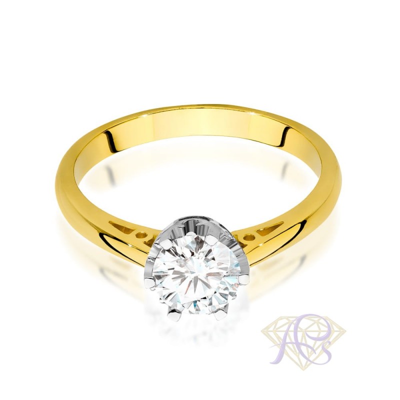 Pierścionek złoty z brylantem 0.70ct  W-542