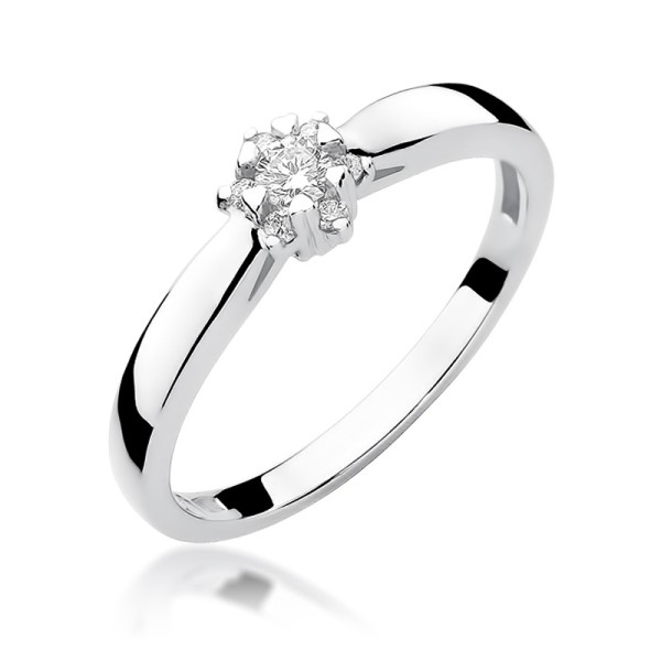 Pierścionek Au 585 z brylantem 0.15ct