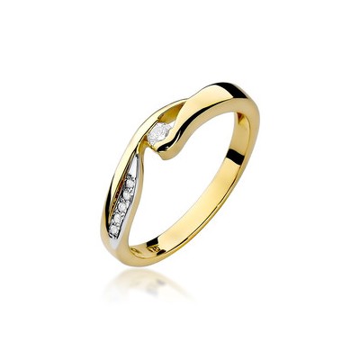 Pierścionek Au 585 z brylantami 0.08ct