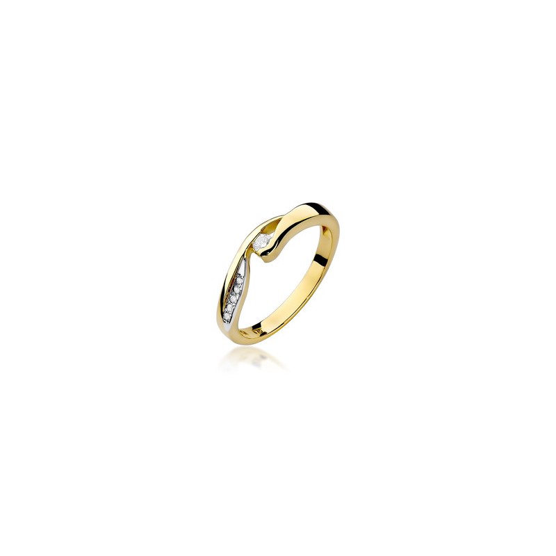 Pierścionek Au 585 z brylantami 0.08ct