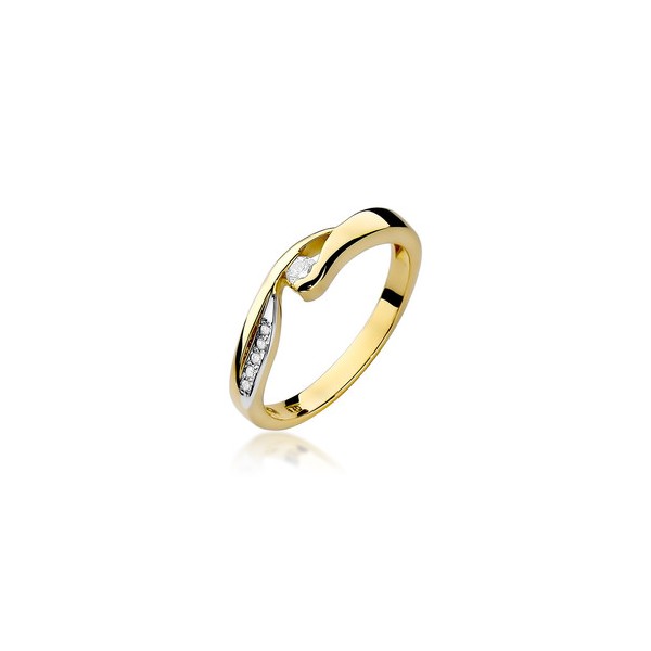 Pierścionek Au 585 z brylantami 0.08ct