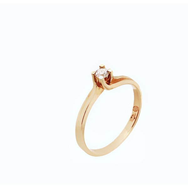 Pierścionek Au 585 z brylantem 0.08ct