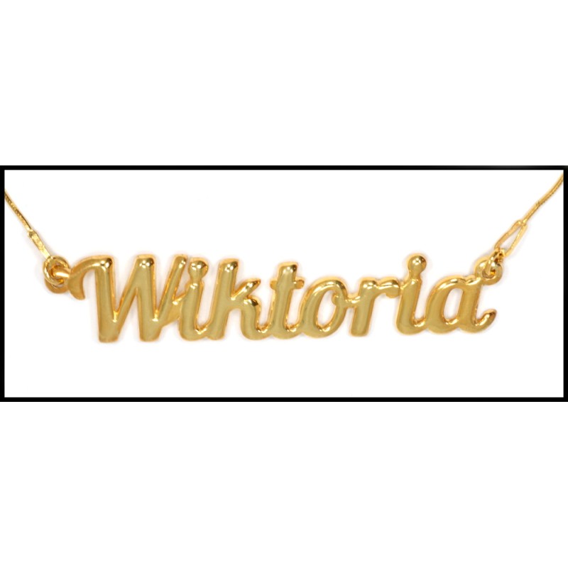 Wyroby ze srebra - naszyjnik z imieniem Wiktoria
