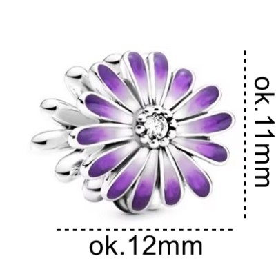 Charms srebrny Ag 925 fioletowy kwiat IM0050525CH