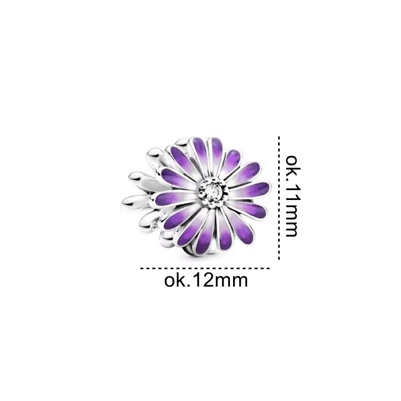 Charms srebrny Ag 925 fioletowy kwiat IM0050525CH