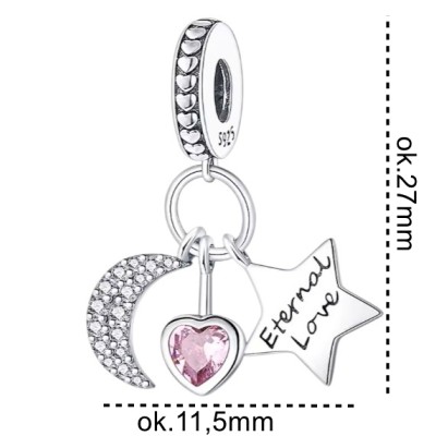 Charms srebrny Ag 925 księżyc gwiazda IM0820525CH