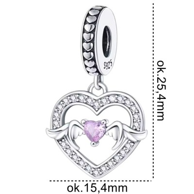 Charms srebrny Ag 925 Serce z cyrkonią IM0590624CH