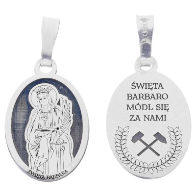 Srebrny medalik Ag 925. Św. Barbara MDC036R