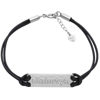 Bransoleta Ag 925 na sznurku diabetykBBR