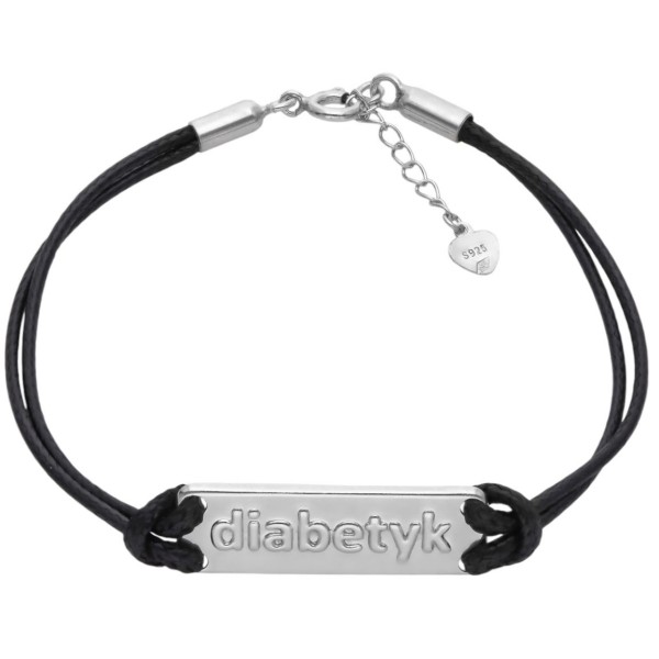 Bransoleta Ag 925 na sznurku diabetykBBR