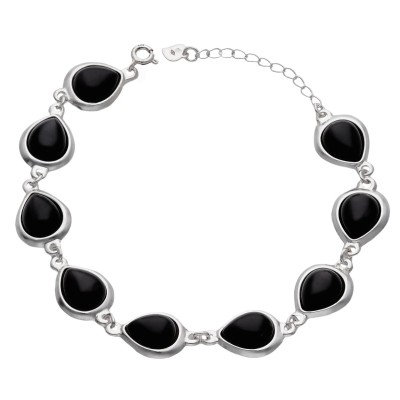 Bransoleta srebrna Ag 925 kamienie SG-33-BR-BLACK