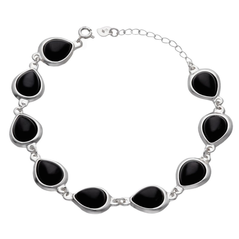 Bransoleta srebrna Ag 925 kamienie SG-33-BR-BLACK