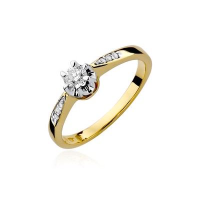 Pierścionek Au 585 z brylantem 0.25ct